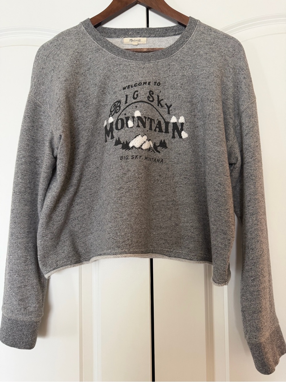 Madewell Gray Big Sky Mountain Graphic Long Sleeve Tee